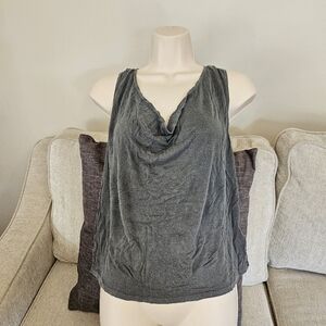 Truly Madly Deeply Gray Draped Tank Top XS